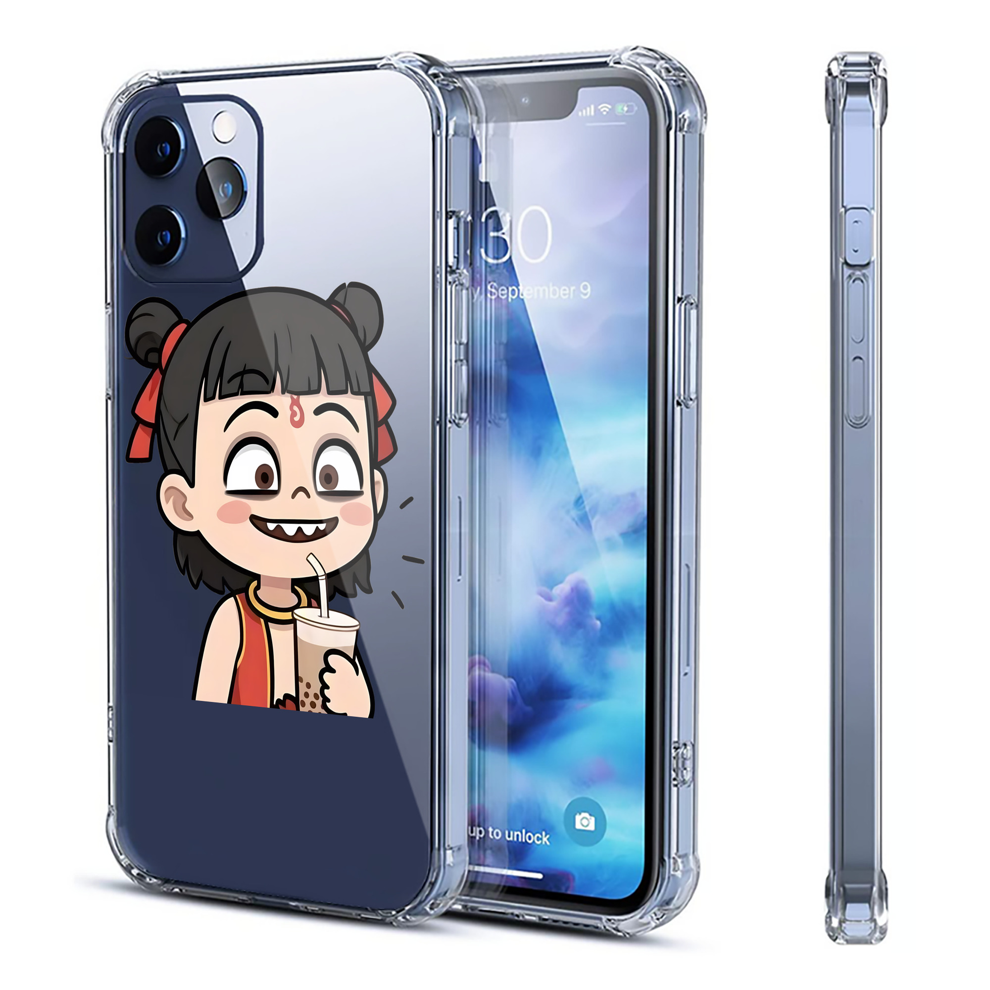 （画像用） Ne Zha 2 ナタ 魔童の大暴れ 【iPhone 12シリーズ対応】透明スマホケース（クリアソフトケース）